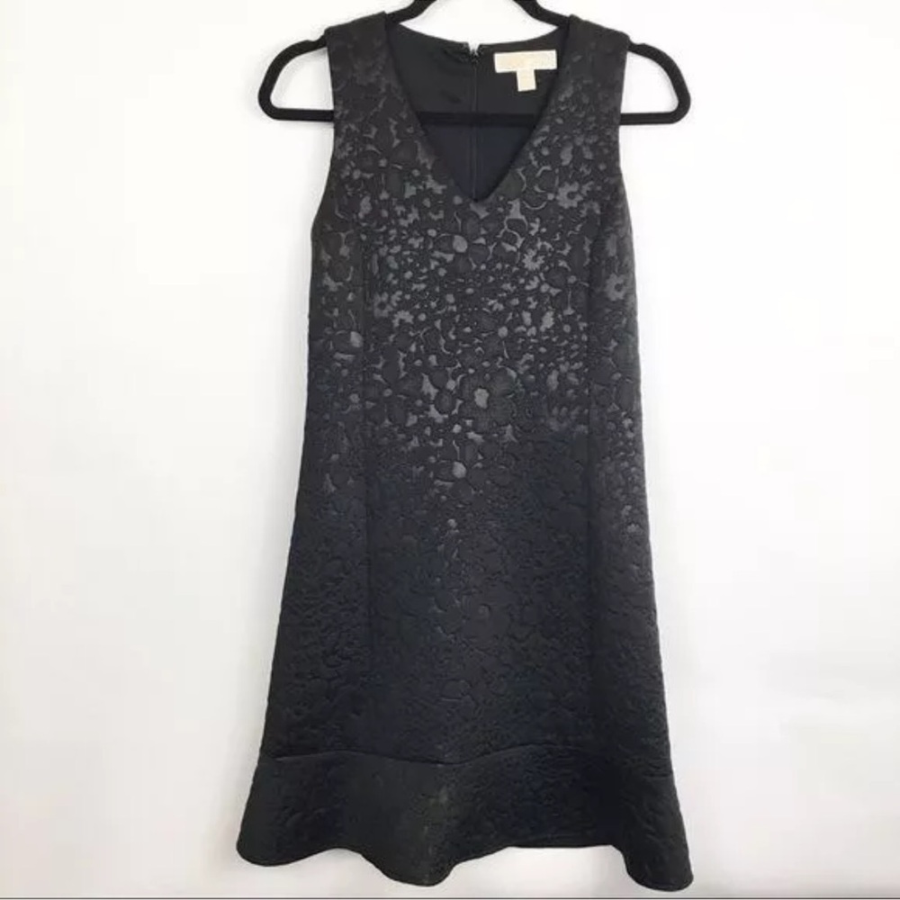 Michael Kors Petite Floral Peplum Hem Scuba Dress Size Small